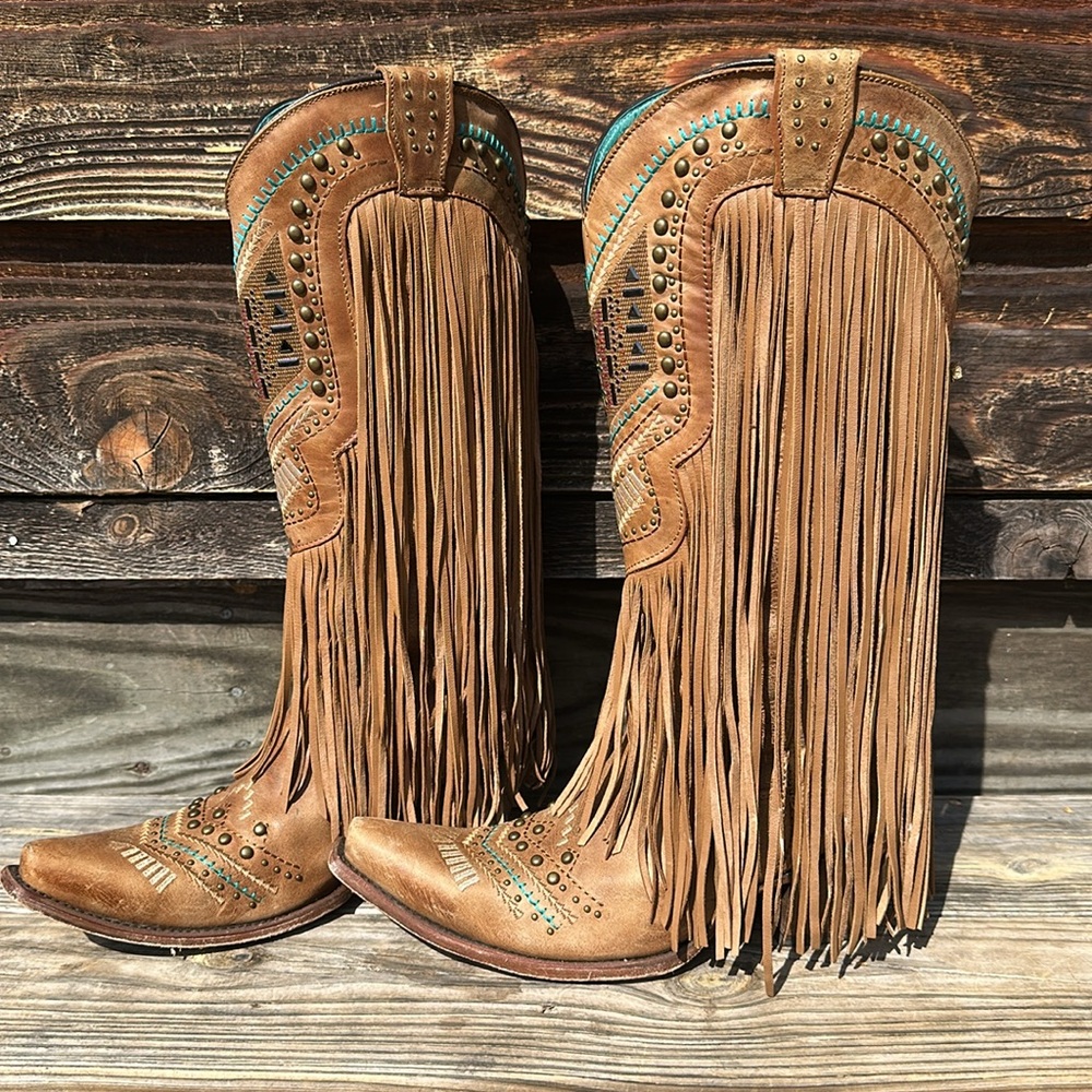 Corral fringe cowgirl cowboy boots 9.5